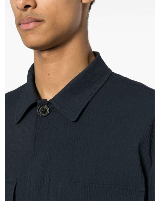 Lardini Texturierte Hemdjacke in Blue für Herren