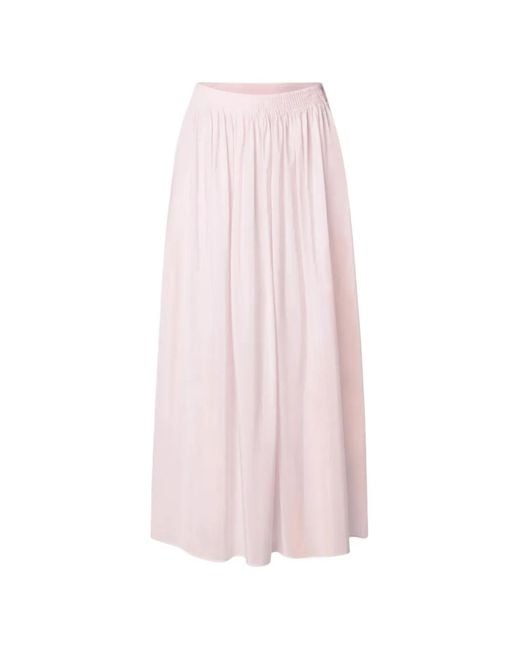 Loulou de Saison Pink Naya Gathered Flared Long Skirt