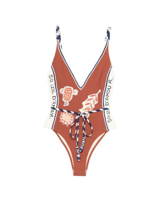 ALÉMAIS Red Maillot De Bain Soleil D'Amour