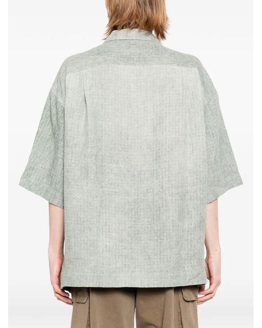 Ziggy Chen Gray Patch-Pocket Short-Sleeve Shirt for men