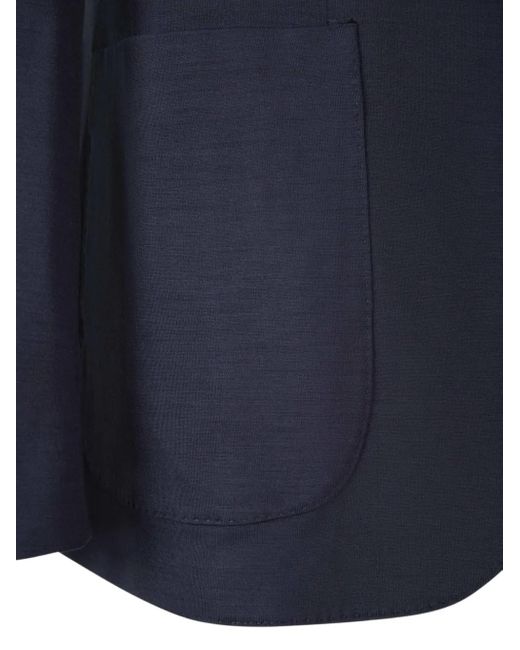 Boglioli Blue Knitted Wool Blazer for men
