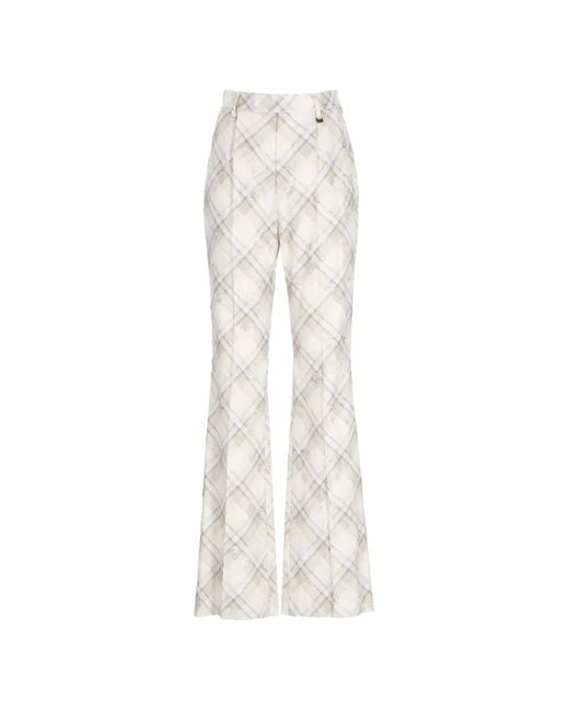 Vivienne Westwood White Check-Pattern Distressed Trousers