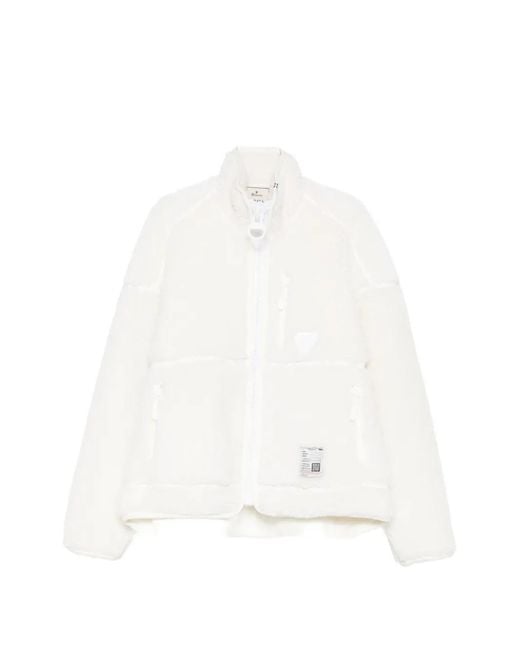 Maison Mihara Yasuhiro White Fleece Zip-Up Jacket for men