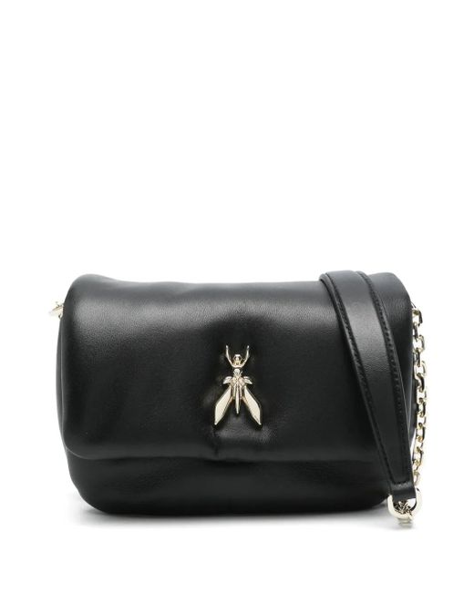 Patrizia Pepe Black Schultertasche Mit Fly-Schild
