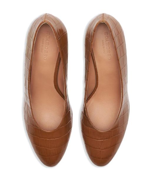 Scarosso Brown Deva 50Mm Crocodile-Effect Pumps