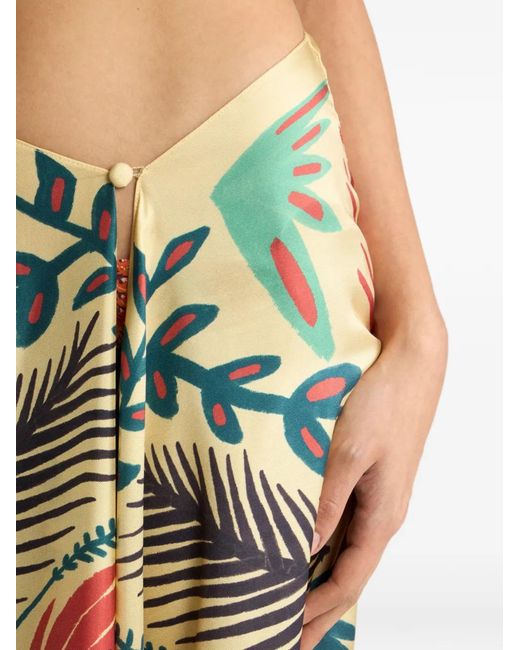 Etro Natural X Tabby Booth Silk Cover-Up Pareo With Fringing And Placed Print