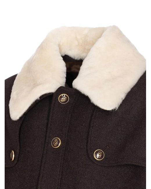メンズ Drole de Monsieur Shearling-collar Buttoned Jacket Black