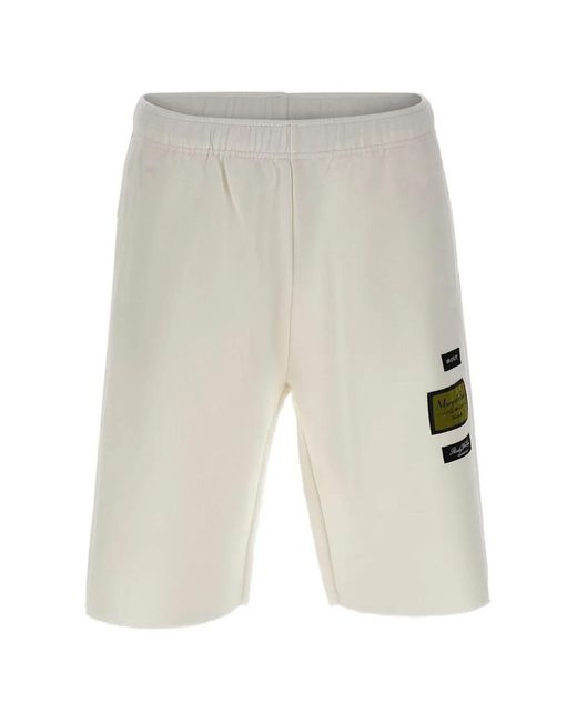 MM6 by Maison Margiela White Logo-Patch Track Shorts for men