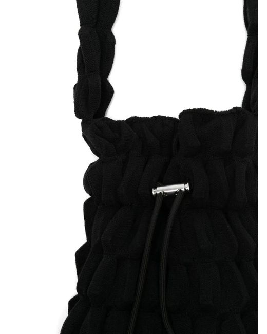 _J.L - A.L_ Black Ruffled Drawstring Bag for men