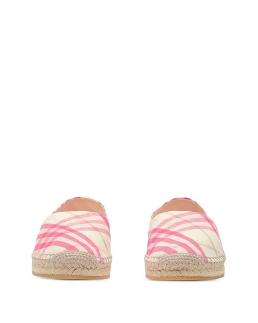 Burberry Pink Check Mews Falt Espadrilles
