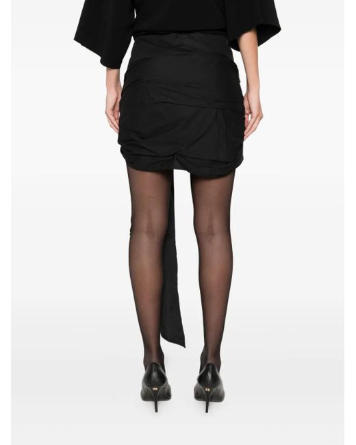 The Attico Black Knot Button Mini Skirt