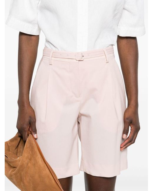 Lardini Pink Belted Pleated Shorts