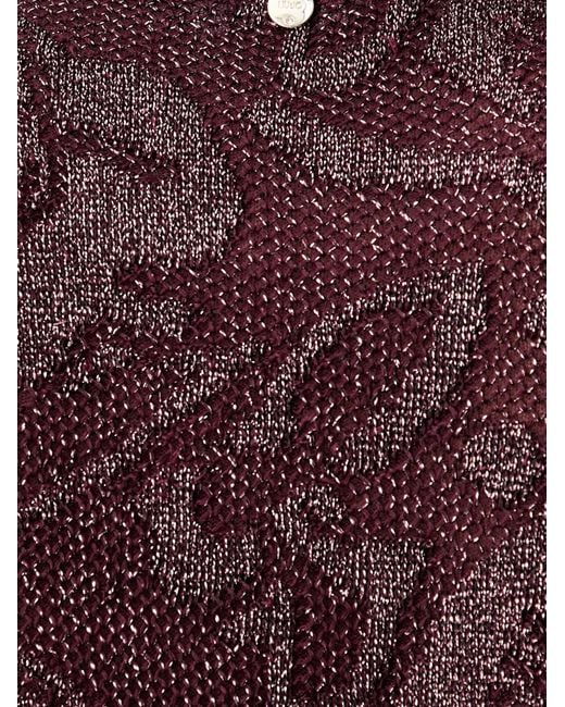 Liu Jo Black Floral-Jacquard Lamé Sweater