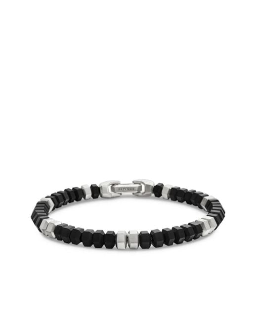David Yurman White Sterling Hex Bead Bracelet (6Mm) for men