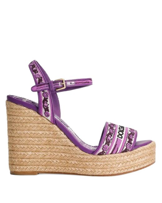 Dolce & Gabbana Purple Wedge Sandals