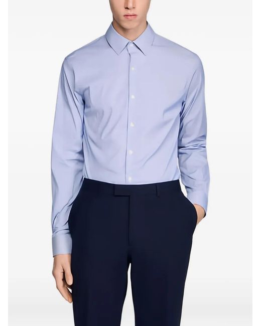 Sandro Blue Striped Buttoned Shirt for men