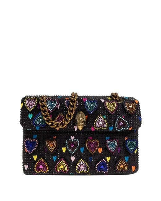 Kurt Geiger Black Mini Kensington Heart-Motif Shoulder Bag