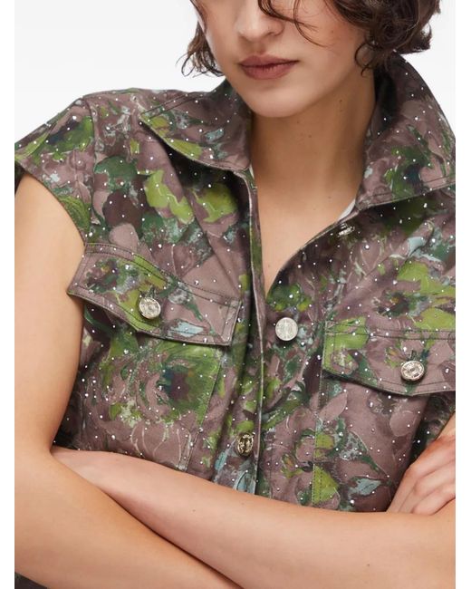 Liu Jo Gray Printed Chest-Pocket Vest