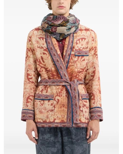 Pierre Louis Mascia Red Schal mit Blumenmuster
