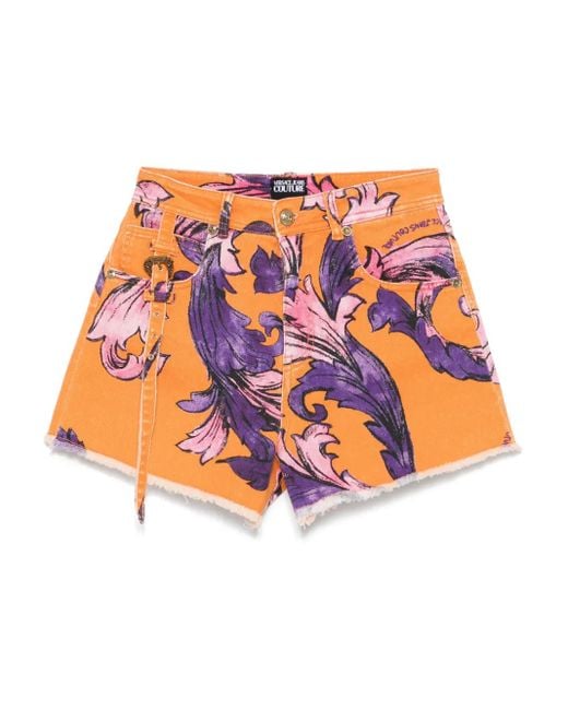 Versace Jeans Couture White Outline Barocco Shorts