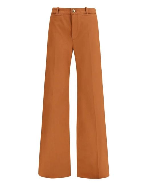 Chloé Brown High Waisted Flared Leg Trousers
