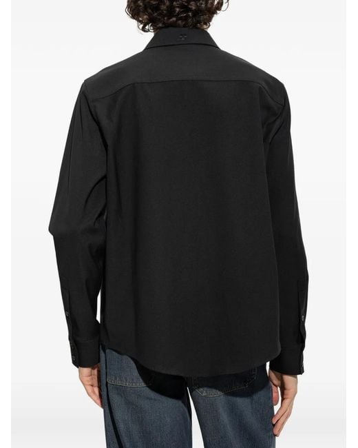 Courreges Black Twill Workwear Shirt for men