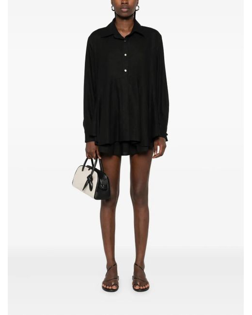 Hamza Black Flared Blouse
