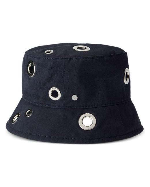 Maison Michel Blue Axel All-Over Eyelet Bucket Hat
