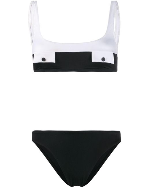 Sian Swimwear Synthetic Nicole Two-tone Bikini in Black - Lyst