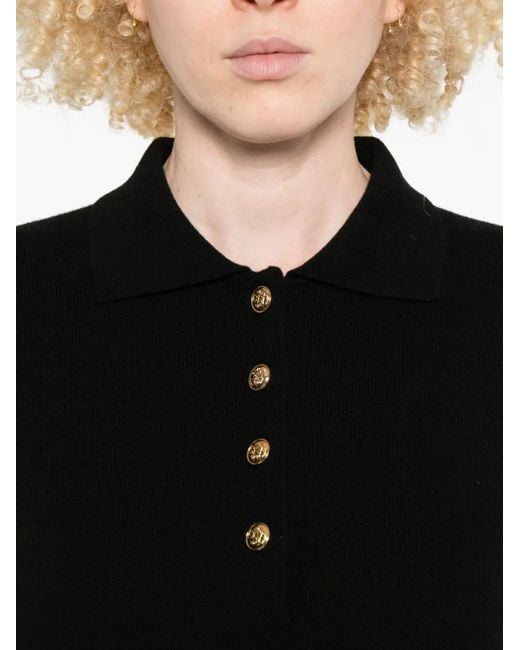 Blazé Milano Black Button-Placket Polo Top