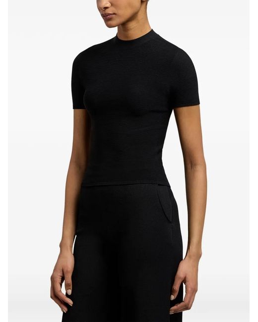 Ralph Lauren Black Short-Sleeve Knitted Top
