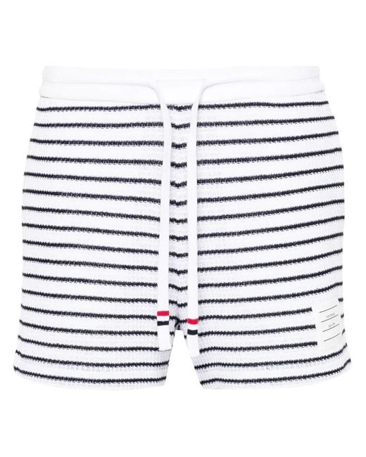 Thom Browne White Striped Shorts