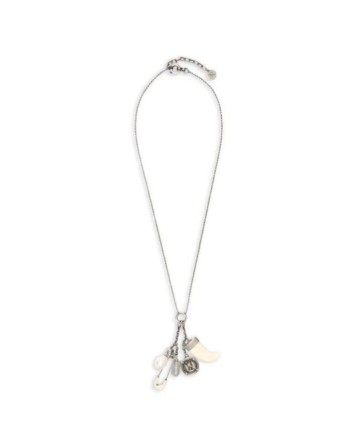Ermanno Scervino White Lucky Charm Pendant Necklace