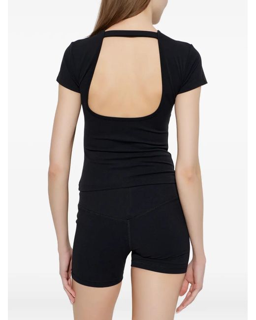 M I S B H V Black T-Shirt À Découpe Au Dos