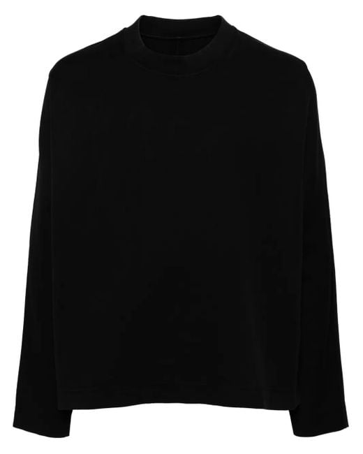 Casey Casey Black Crew-Neck Cotton Sweatshirt for men