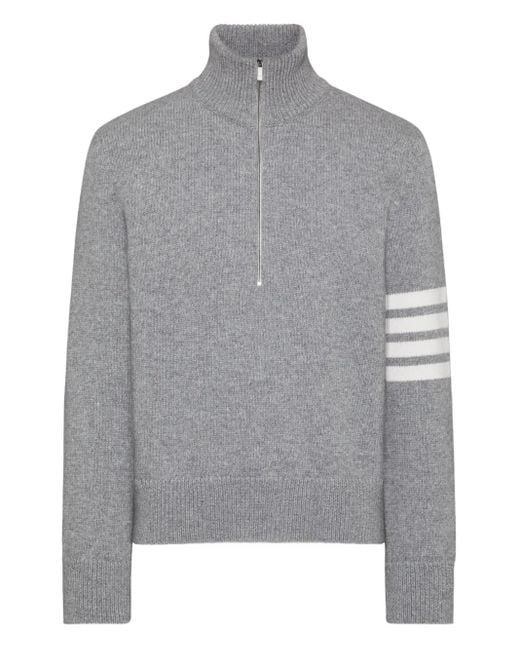 Pull En Laine À 4 Bandes Signature Thom Browne pour homme en coloris Gray