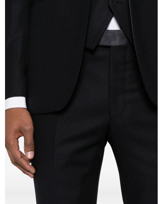Tagliatore Black Satin-Trim Suit (Set Of Three) for men