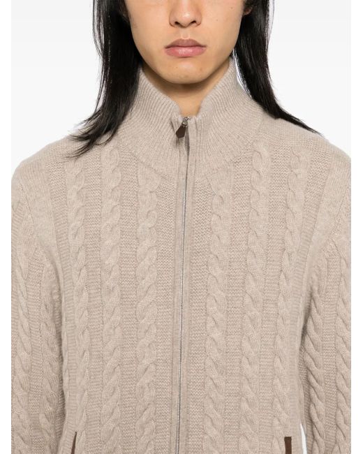メンズ N.Peal Cashmere Richmond カーディガン Natural