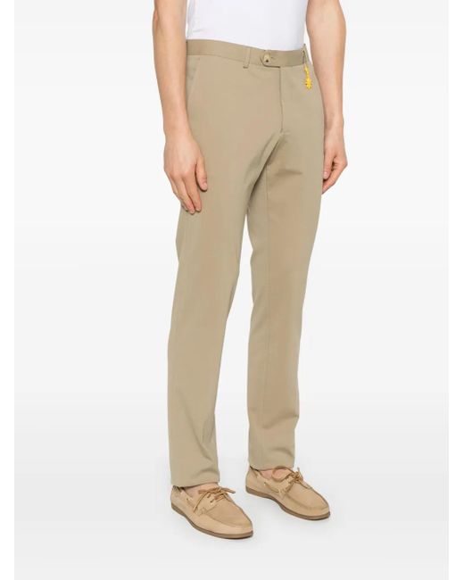 Manuel Ritz Natural Logo-Appliqué Trousers for men