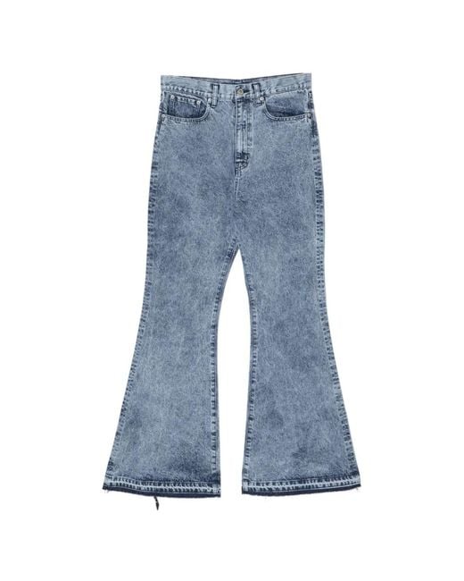 Junya Watanabe Blue Frayed-Hem Jeans for men
