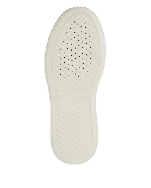 Geox White Arvier Suede Leather Panel Sneakers for men