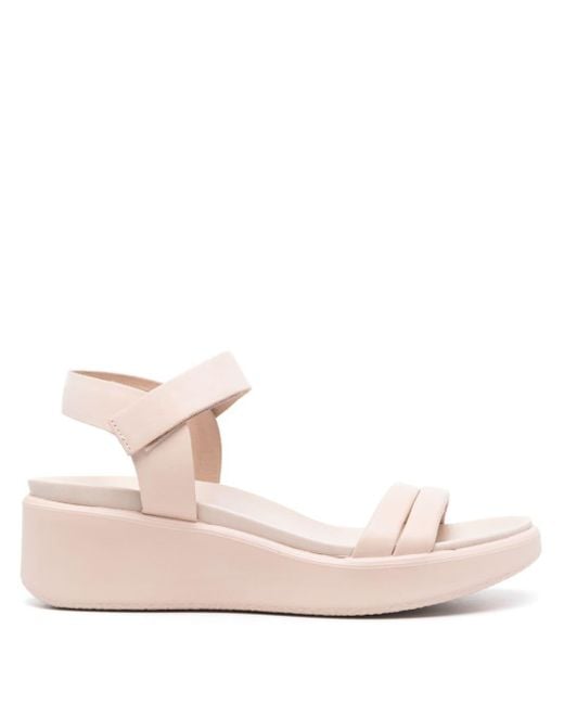 Ecco Pink Flowt Leather Sandals