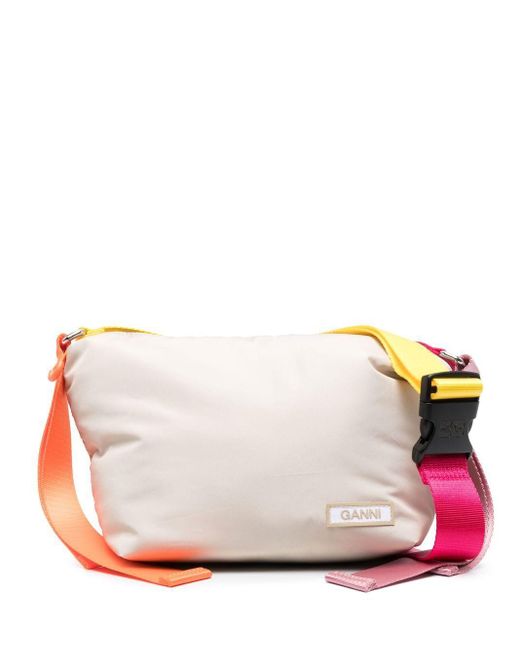 Ganni Small Technical Crossbody Bag in Pink Lyst