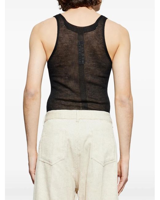 Rick Owens Black Ribbed Top for men