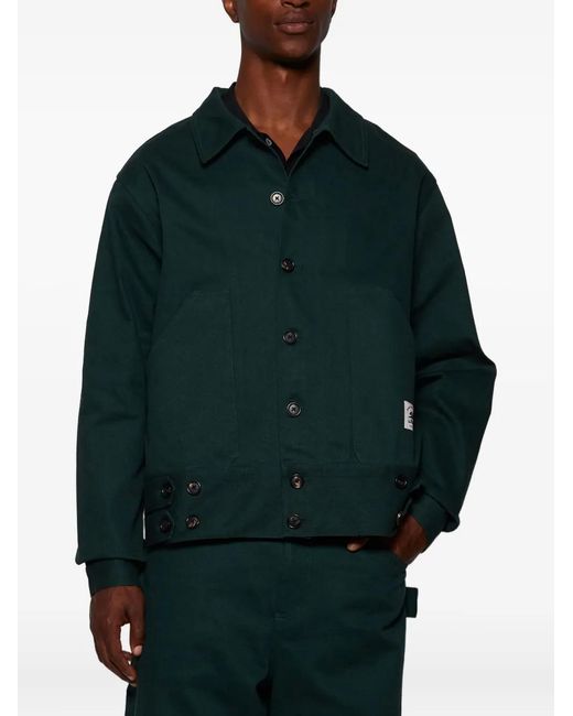 Bode Green Side-Tab-Buttons Jacket for men