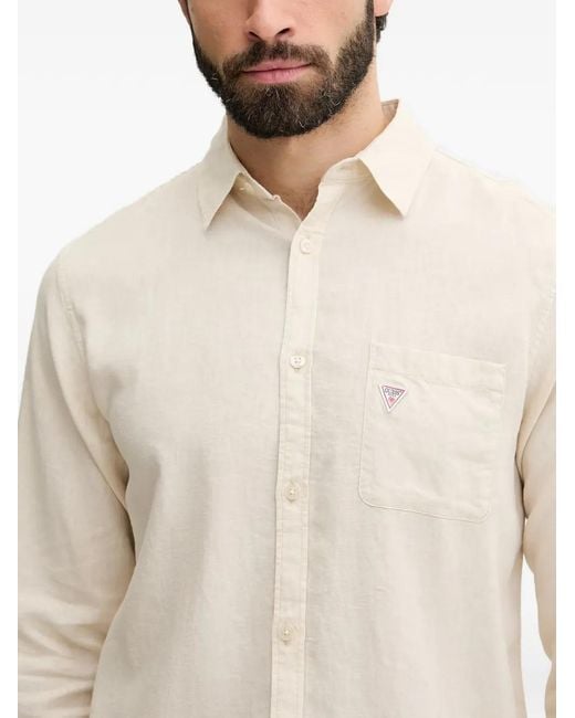 Guess Overhemd Met Logopatch in het White voor heren