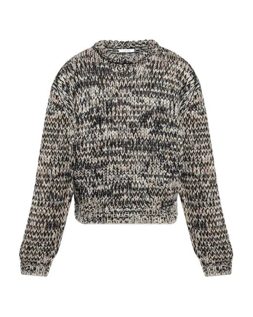 Lemaire Gray Textured Wool Sweater for men