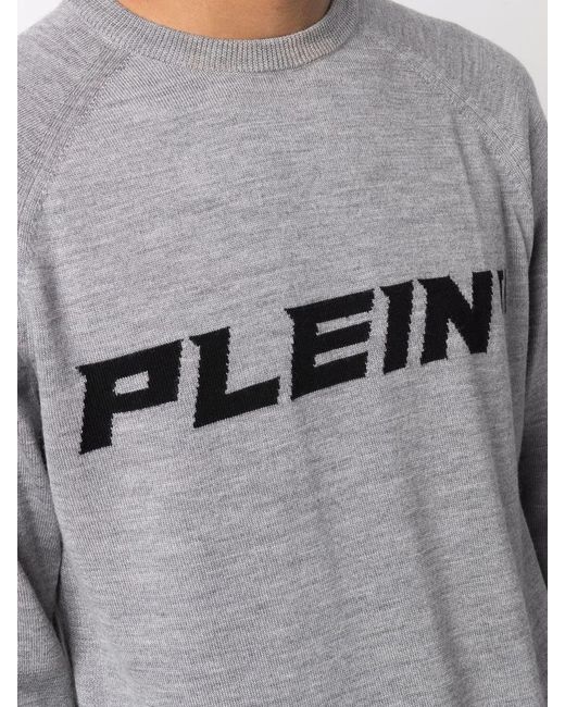 Maglione Con Stampa di Philipp Plein in Gray da Uomo