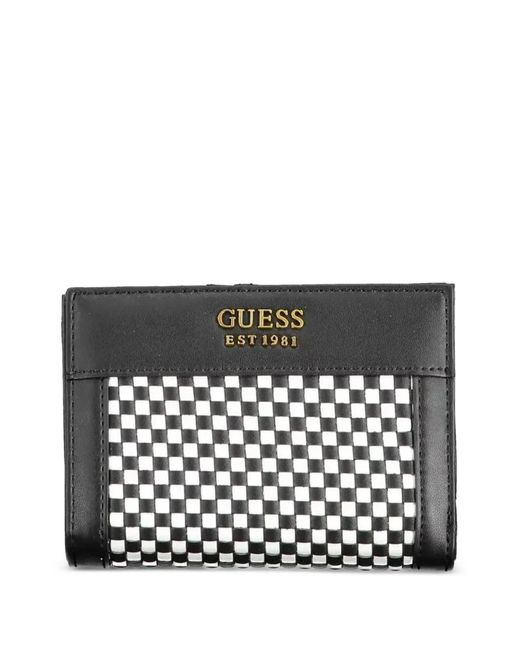 Guess Black Check-Pattern Wallet