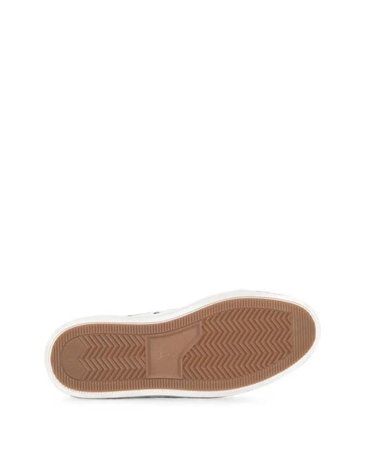 Manière De Voir White Vienna Leather Contrast Stitch Sneakers for men